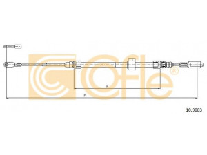 COFLE 10.9883 trosas, stovėjimo stabdys 
 Stabdžių sistema -> Valdymo svirtys/trosai
9014202785, A9014202785