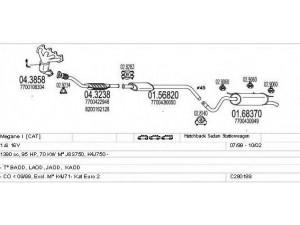 MTS C280189006748 išmetimo sistema 
 Išmetimo sistema -> Išmetimo sistema, visa