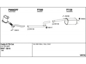 FENNO VW755 išmetimo sistema 
 Išmetimo sistema -> Išmetimo sistema, visa
