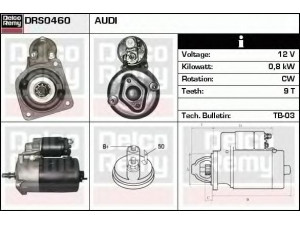 DELCO REMY DRS0460 starteris 
 Elektros įranga -> Starterio sistema -> Starteris
026911023A, 026911023AX, 049911023D