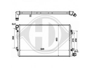 DIEDERICHS 8221403 radiatorius, variklio aušinimas 
 Aušinimo sistema -> Radiatorius/alyvos aušintuvas -> Radiatorius/dalys
1K0121251AK, 1K0121251AM, 1K0121251AK