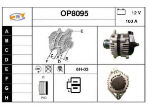 SNRA OP8095 kintamosios srovės generatorius 
 Elektros įranga -> Kint. sr. generatorius/dalys -> Kintamosios srovės generatorius
1204424, 6204274, 8980311541, 8980428720
