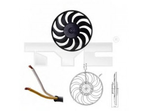 TYC 802-0052 ventiliatorius, radiatoriaus 
 Aušinimo sistema -> Oro aušinimas
8E0959455A, 8E0959455L