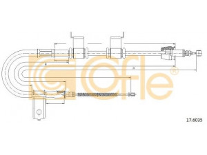 COFLE 17.6035 trosas, stovėjimo stabdys 
 Stabdžių sistema -> Valdymo svirtys/trosai
597601G300