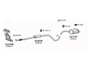 ASSO ART3338 išmetimo sistema 
 Išmetimo sistema -> Išmetimo sistema, visa