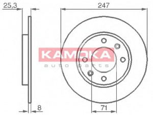 KAMOKA 103488 stabdžių diskas 
 Stabdžių sistema -> Diskinis stabdys -> Stabdžių diskas
4246 G6, 95 661 749, 96 012 770