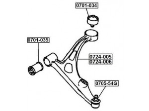 ASVA 0705-54G remonto komplektas, atrama/vairo trauklė
45201-54G01, 45202-54G01