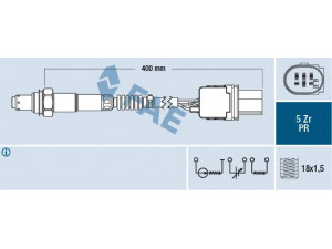 FAE 75074 lambda jutiklis 
 Variklis -> Variklio elektra
001 540 42 17, 005 542 98 18, 0855444