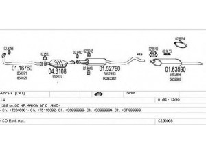 MTS C250068005173 išmetimo sistema 
 Išmetimo sistema -> Išmetimo sistema, visa