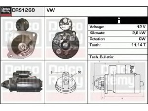 DELCO REMY DRS1260 starteris 
 Elektros įranga -> Starterio sistema -> Starteris
061911023, 061911023A, 061911023AX