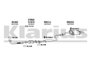KLARIUS 120080U išmetimo sistema 
 Išmetimo sistema -> Išmetimo sistema, visa