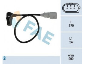 FAE 79056 jutiklis, alkūninio veleno impulsas; RPM jutiklis, variklio valdymas 
 Elektros įranga -> Jutikliai
06A 906 433 C, 313754, PF 100607 PA