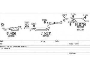 MTS C390140002303 išmetimo sistema 
 Išmetimo sistema -> Išmetimo sistema, visa