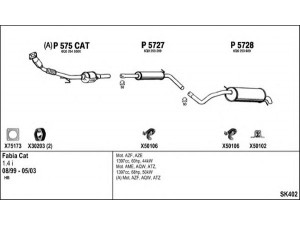 FENNO SK402 išmetimo sistema 
 Išmetimo sistema -> Išmetimo sistema, visa