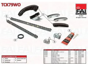 FAI AutoParts TCK79WO pavaros grandinės komplektas 
 Variklis -> Variklio uždegimo laiko reguliavimo kontrolė -> Sinchronizavimo grandinė/įtempiklis/kreiptuvas -> Pavaros grandinės komplektas
243512A001, 243612A001