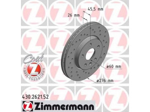ZIMMERMANN 430.2621.52 stabdžių diskas 
 Stabdžių sistema -> Diskinis stabdys -> Stabdžių diskas
13502044, 13502045, 569 069, 569 073