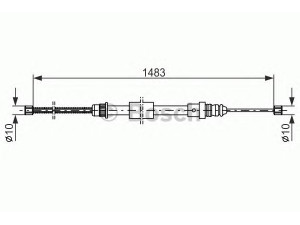 BOSCH 1 987 477 462 trosas, stovėjimo stabdys 
 Stabdžių sistema -> Valdymo svirtys/trosai
60 06 000 596