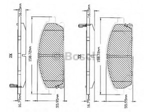 BOSCH F 03B 150 044 stabdžių trinkelių rinkinys, diskinis stabdys 
 Techninės priežiūros dalys -> Papildomas remontas
41060 0W785, 41060 0W786, 41060 0W7X5