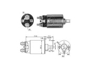 ERA 227658 solenoidinis jungiklis, starteris 
 Elektros įranga -> Starterio sistema -> Solenoidinis jungiklis
FE79-18-X10, KL06-18-X10, M2T53581