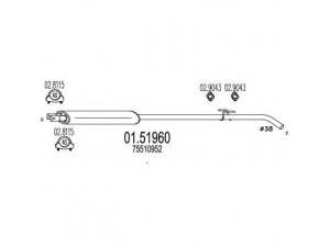 MTS 01.51960 vidurinis duslintuvas 
 Išmetimo sistema -> Duslintuvas
75510952