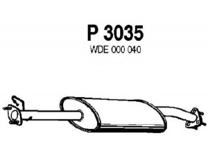 FENNO P3035 vidurinis duslintuvas 
 Išmetimo sistema -> Duslintuvas
WCE000040, WCE105180
