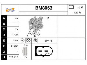 SNRA BM8063 kintamosios srovės generatorius 
 Elektros įranga -> Kint. sr. generatorius/dalys -> Kintamosios srovės generatorius