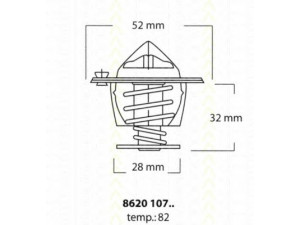 TRISCAN 8620 10782 termostatas, aušinimo skystis 
 Aušinimo sistema -> Termostatas/tarpiklis -> Thermostat
MD071347
