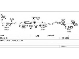 MTS C250364005084 išmetimo sistema 
 Išmetimo sistema -> Išmetimo sistema, visa