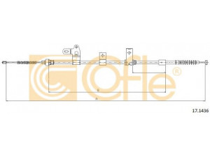 COFLE 17.1436 trosas, stovėjimo stabdys 
 Stabdžių sistema -> Valdymo svirtys/trosai
4643002090, 4643002110, 4643002111