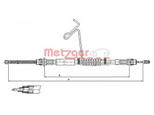 METZGER 11.5578 trosas, stovėjimo stabdys 
 Stabdžių sistema -> Valdymo svirtys/trosai
4457990, 4654291, YC152A635BJ