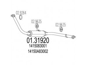 MTS 01.31920 priekinis duslintuvas 
 Išmetimo sistema -> Duslintuvas
1415083001, 1415083002, 14150830V1