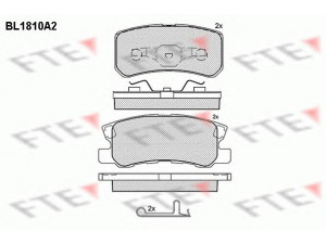 FTE BL1810A2 stabdžių trinkelių rinkinys, diskinis stabdys 
 Techninės priežiūros dalys -> Papildomas remontas
425391, 425448, K68028671AA, 46 05A 447