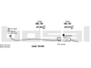 BOSAL 062.190.50 išmetimo sistema 
 Išmetimo sistema -> Išmetimo sistema, visa