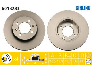 GIRLING 6018283 stabdžių diskas 
 Dviratė transporto priemonės -> Stabdžių sistema -> Stabdžių diskai / priedai
FAM8405, GBD90809, GBD90811, FAM8405