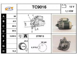 SNRA TC9016 starteris 
 Elektros įranga -> Starterio sistema -> Starteris
7700625429, 7701348842, 7701499220