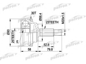 PATRON PCV1336 jungčių komplektas, kardaninis velenas 
 Ratų pavara -> Sujungimai/komplektas
7701351948