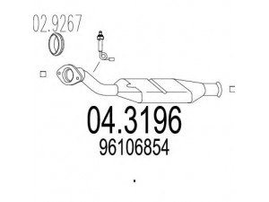 MTS 04.3196 katalizatoriaus keitiklis 
 Išmetimo sistema -> Katalizatoriaus keitiklis
96106854