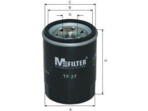 MFILTER TF 27 alyvos filtras 
 Techninės priežiūros dalys -> Techninės priežiūros intervalai
46544820, 46751179, 71736161, 3396 825