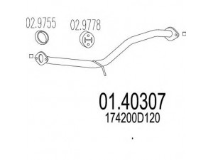 MTS 01.40307 išleidimo kolektorius 
 Išmetimo sistema -> Išmetimo vamzdžiai
174200D120