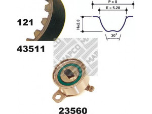 MAPCO 23511 paskirstymo diržo komplektas 
 Techninės priežiūros dalys -> Papildomas remontas