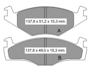 VEMA 832911 stabdžių trinkelių rinkinys, diskinis stabdys
191698151H, 191698151J, 321698151G