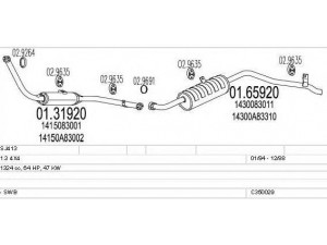 MTS C350029004276 išmetimo sistema 
 Išmetimo sistema -> Išmetimo sistema, visa