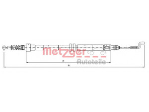METZGER 10.7392 trosas, stovėjimo stabdys 
 Stabdžių sistema -> Valdymo svirtys/trosai
7D0 609 701