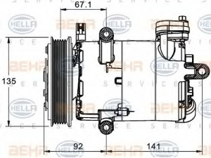 HELLA 8FK 351 334-021 kompresorius, oro kondicionierius 
 Oro kondicionavimas -> Kompresorius/dalys
6453.SR, 71789742, 9658128580, 1 371 569