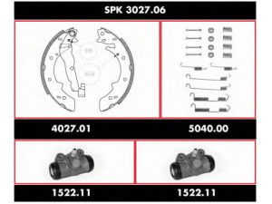 ROADHOUSE SPK 3027.06 stabdžių rinkinys, būgniniai stabdžiai 
 Stabdžių sistema -> Būgninis stabdys -> Stabdžių remonto rinkinys