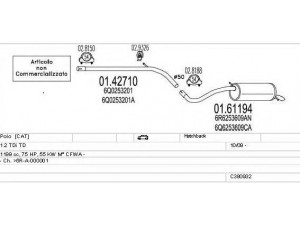 MTS C380932025113 išmetimo sistema 
 Išmetimo sistema -> Išmetimo sistema, visa