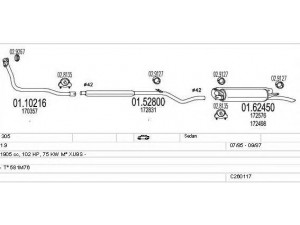 MTS C260117006022 išmetimo sistema 
 Išmetimo sistema -> Išmetimo sistema, visa