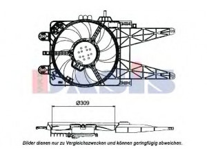 AKS DASIS 088077N ventiliatorius, radiatoriaus 
 Aušinimo sistema -> Oro aušinimas
46524608, 46776540, 46789115, 51738829