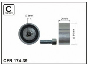 CAFFARO 174-39 kreipiantysis skriemulys, V formos rumbuotas diržas 
 Diržinė pavara -> V formos rumbuotas diržas/komplektas -> Laisvasis/kreipiamasis skriemulys
M813134, MW30621270, 77 00 867 985