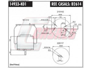 CASALS B2614 dėklas, pneumatinė pakaba